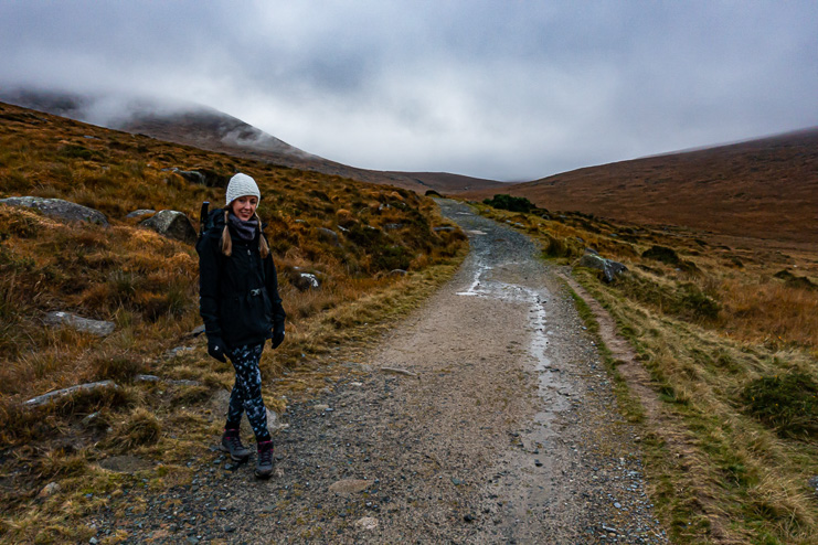Setting off on path up mountain