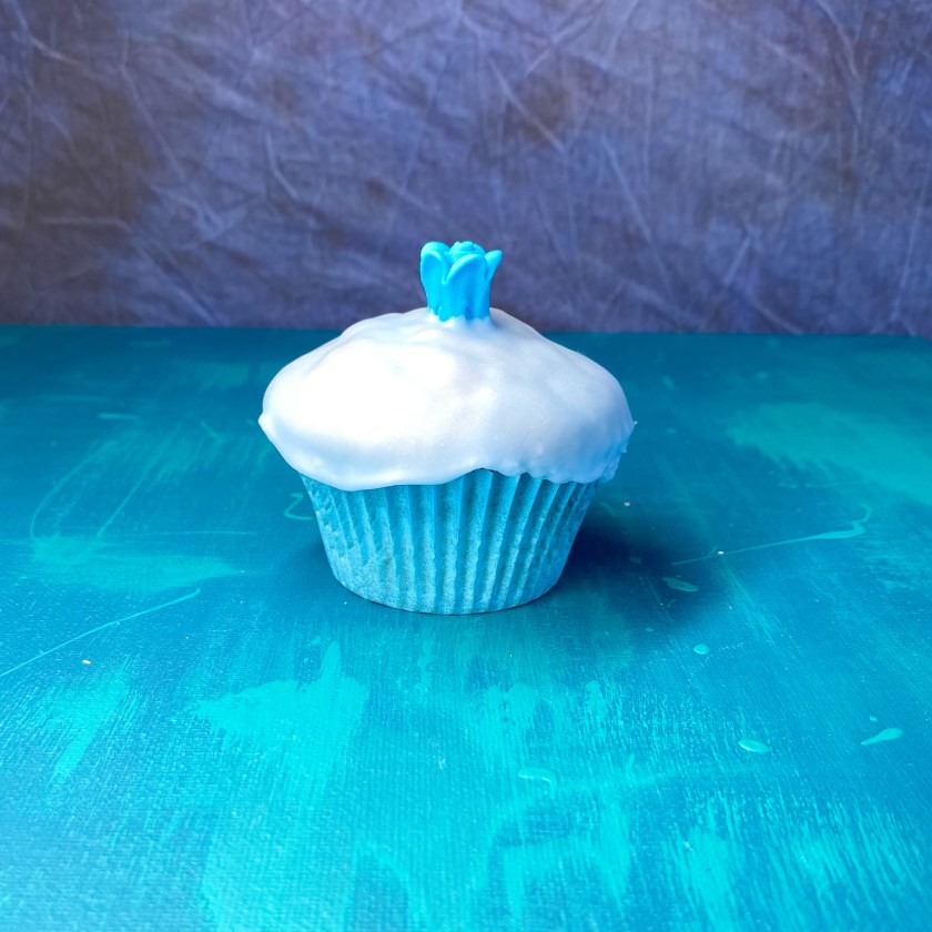 Cupcake with blue icing